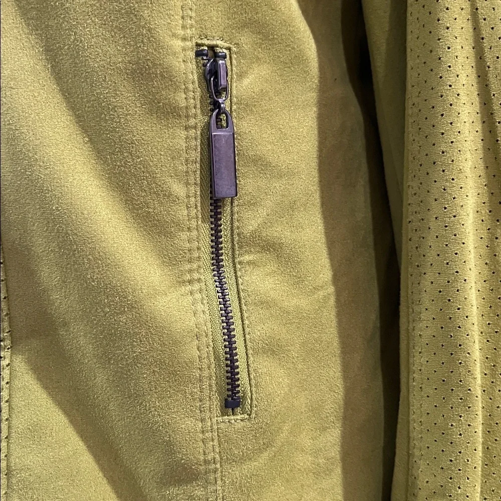 Conrad C Collection LIME Green SOFT FAUX SUEDE ZIP FRONT JACKET SIZE 12